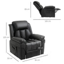 Poltrona Alzapersona Elettrica 1 Motore 96x93x105 cm  in Similpelle Nera