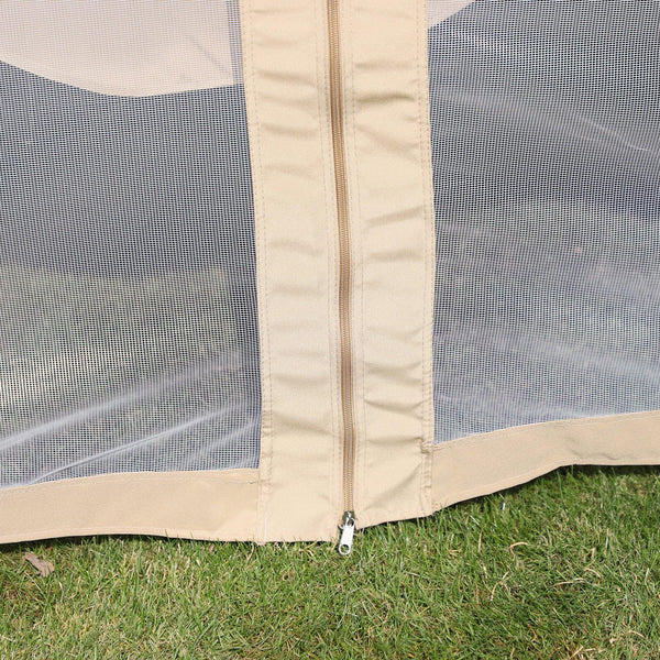 online Dondolo da Giardino 3 Posti con Gazebo e Zanzariera 206x119x207 cm  Beige