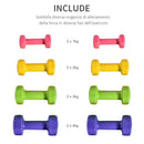 Set 4 Manubri Pesi Esagonali Totale 20KG in Acciaio e PU   