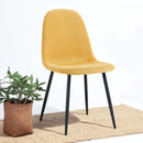 Set 4 Sedie da salotto Imbottite in Tessuto Bella Gialle