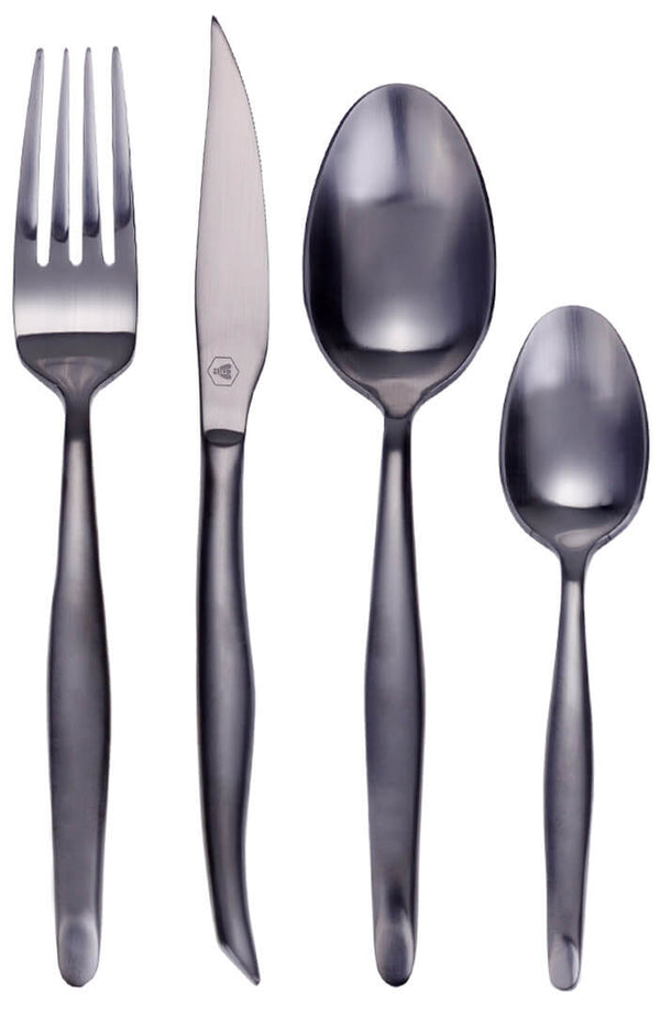 Set Posate 16 Pezzi Finitura Nero Matto prezzo