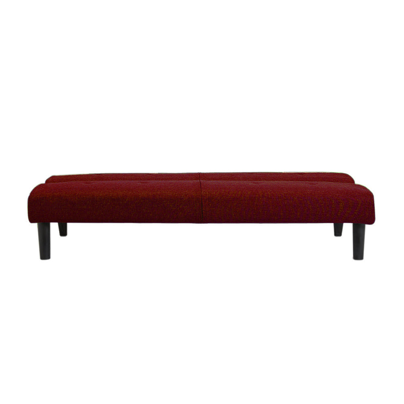 Divano Letto Prontoletto Click Clack Rivestimento in Tessuto Rosso Oliver