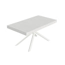 Tavolo Allungabile 160-264x90x74 cm Niket Bianco Frassino Gambe Bianche