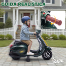 Moto Elettrica per Bambini con Licenza Ufficiale Piaggio Vespa 6V con Rotelle e Luci Verde Scuro      