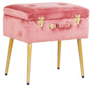 Pouf Valigetta 51x37x51 cm in Velluto Rosa