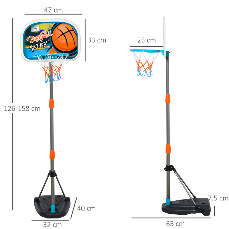 Set Canestro per Bambini con Palla da Basket e Pompa Gonfiaggio 