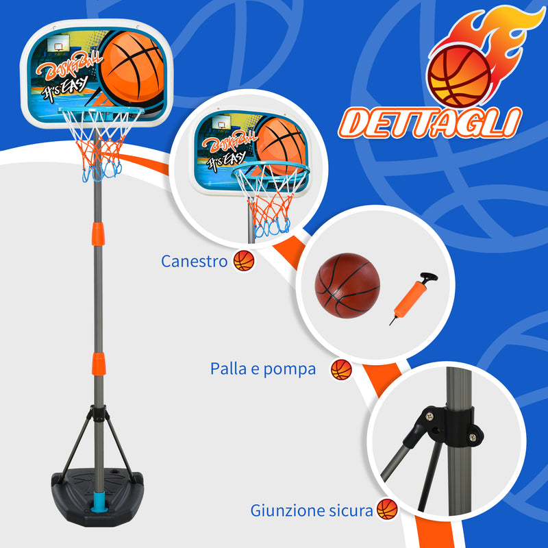 Set Canestro per Bambini con Palla da Basket e Pompa Gonfiaggio 