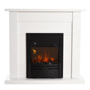 Camino Elettrico da Pavimento 102x30x95 cm Effetto Fiamma 2000W  Bianco