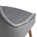 Set 2 Sedie Imbottite in Legno e Velluto  Grigio