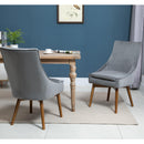 Set 2 Sedie Imbottite in Legno e Velluto  Grigio