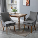 Set 2 Sedie Imbottite in Legno e Velluto  Grigio