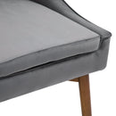 Set 2 Sedie Imbottite in Legno e Velluto  Grigio