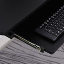 Scrivania da Ufficio ad Angolo Porta PC 170x140x86,5 cm in Acciaio e MDF  Nera