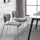 Set 4 Sedie in Metallo e Poliestere  Grigie