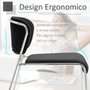 Set 4 Sedie in Metallo e Poliestere  Nere