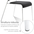 Set 4 Sedie in Metallo e Poliestere  Nere