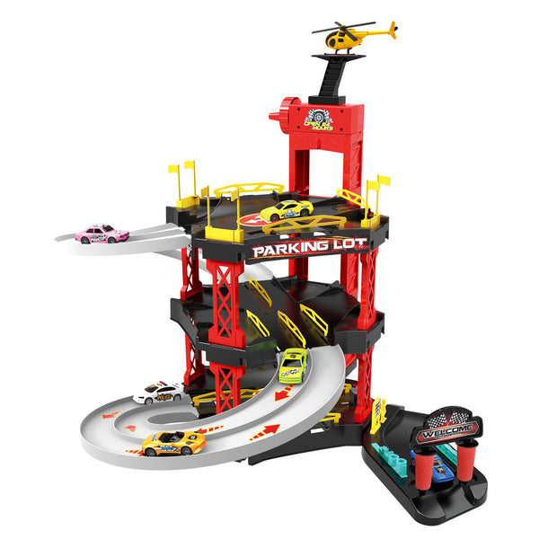 Pista da Corsa Garage Giocattolo per Bambini con Elicottero prezzo