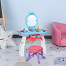 Postazione Trucco Specchiera Giocattolo per Bambini con Sgabello   Azzurra