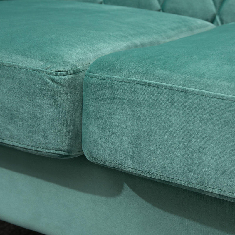 Divano 2 Posti 148x72x76 cm in Tessuto  Verde