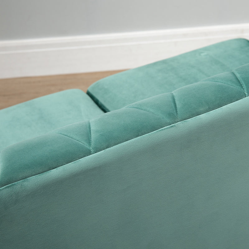 Divano 2 Posti 148x72x76 cm in Tessuto  Verde