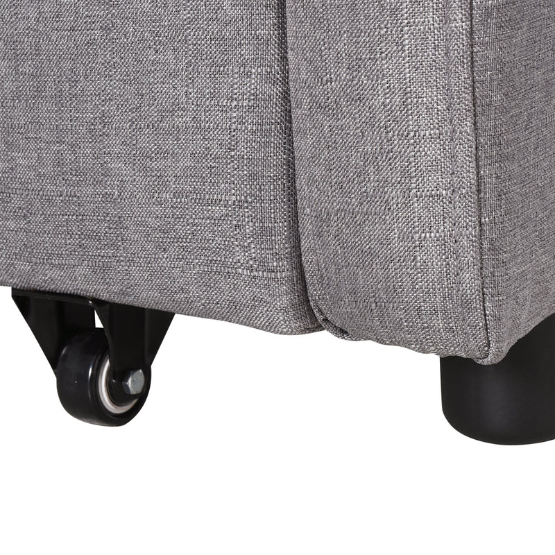 Divano Letto 2 Posti 136x92x84 cm in Lino  Grigio