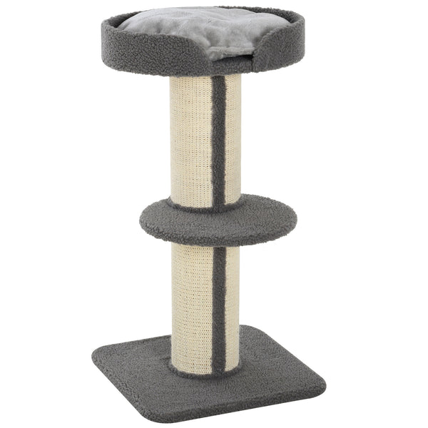 Albero Tiragraffi con Cuccia per Gatti in Legno Sisal 45x45x81 cm Grigia prezzo
