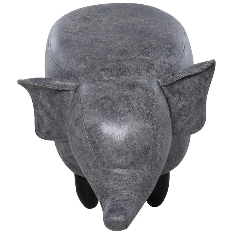 Pouf Poggiapiedi Elefante 72x35x36 cm  Grigio