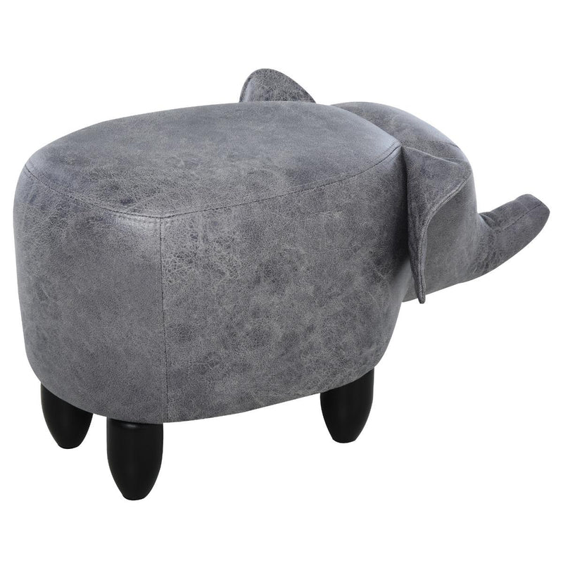 Pouf Poggiapiedi Elefante 72x35x36 cm  Grigio