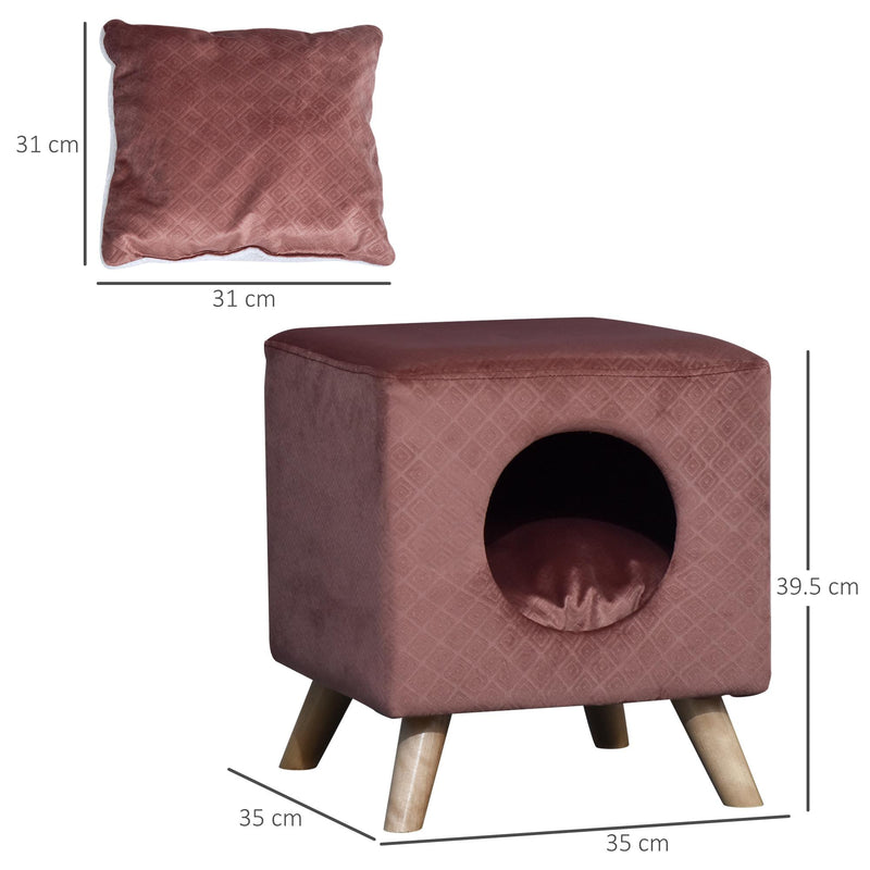 Cuccia Rialzata per Gatti e Cani 35x35x39,5 cm  Rosa Antico