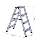 Scaletta Pieghevole in Alluminio 4 Gradini   Silver