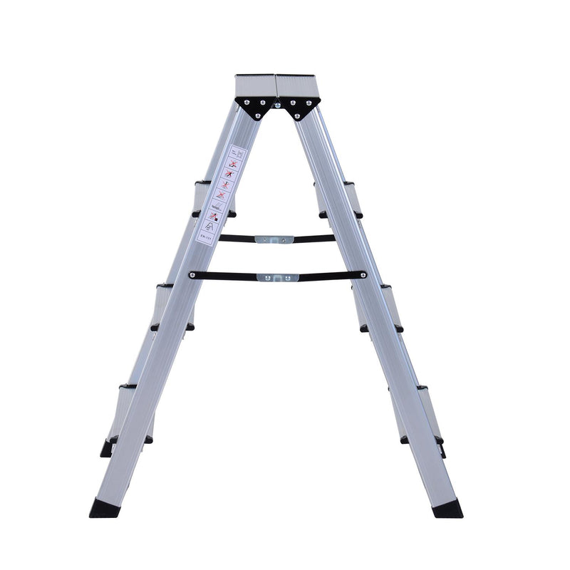 Scaletta Pieghevole in Alluminio 4 Gradini   Silver