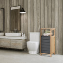 Mobile a Colonna da Bagno 32x30x80 cm  Bambù e Grigio