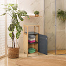 Mobile a Colonna da Bagno 32x30x80 cm  Bambù e Grigio