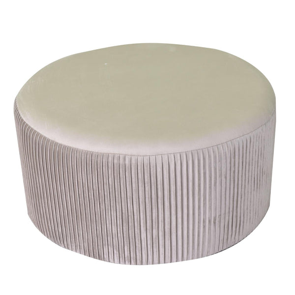 Pouf Tondo Ø56xh28 cm in Velluto Beige sconto
