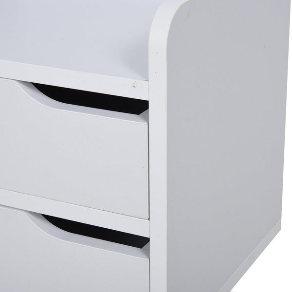 Comodino con 2 Cassetti 33x28x42 cm in Truciolato  Bianco online
