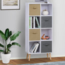 Armadietto Libreria 8 Ripiani 4 Cassetti Pieghevoli 54,5x24x122,5 cm  Bianco