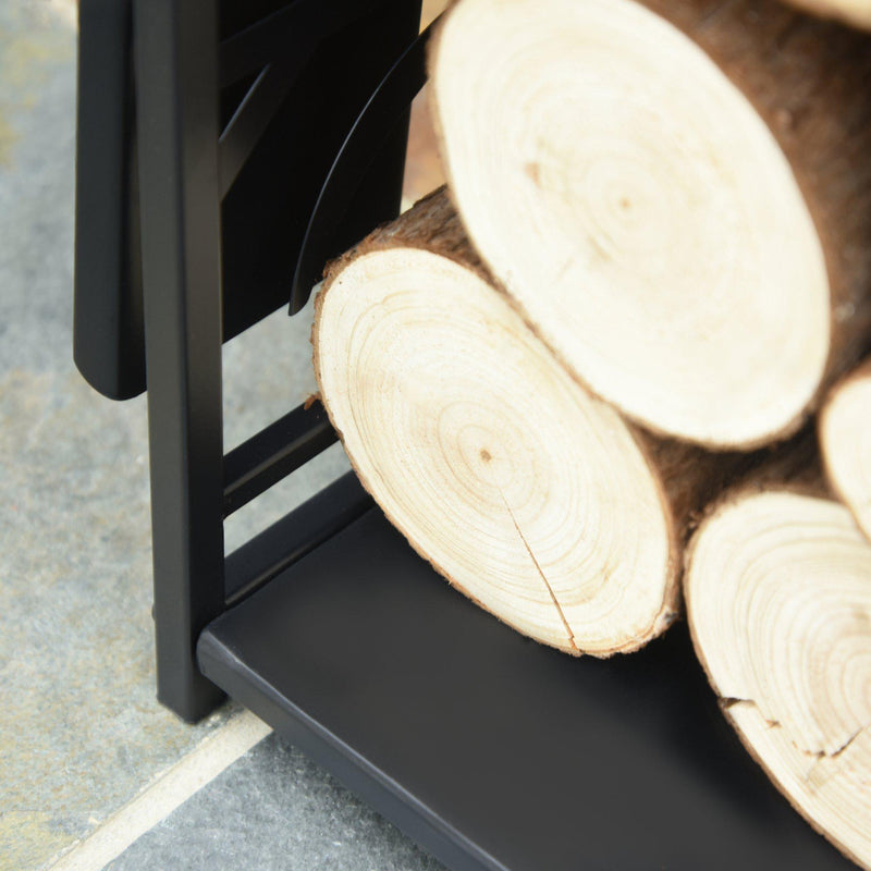 Portalegna Legnaia 46x29x70 cm in Acciaio con Attrezzi  Nero