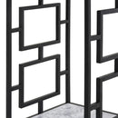 Tavolino da Salotto 36,5x36,5x61 cm in Acciaio e Truciolare Effetto Marmo 