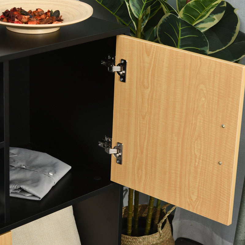 Libreria Mobiletto 5 Ripiani 2 Ante 80x40x96 cm in Truciolare  Nero