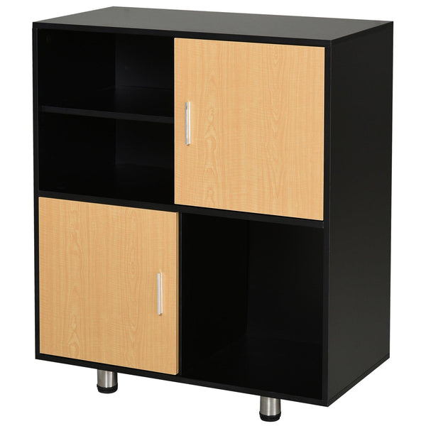 Libreria Mobiletto 5 Ripiani 2 Ante 80x40x96 cm in Truciolare Nero online