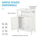 Mobiletto Bagno 2 Ripiani 2 Ante 60x30x81,6 cm in MDF  Bianco