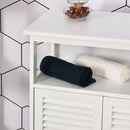 Mobiletto Bagno 2 Ripiani 2 Ante 60x30x81,6 cm in MDF  Bianco