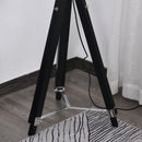 Lampada da Terra Tripode in Legno con Paralume in Acciaio 65x65x100-140 cm E27  Nera