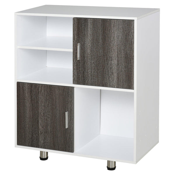 Libreria Mobiletto 5 Ripiani 2 Ante 80x40x96 cm in Truciolare Bianco sconto