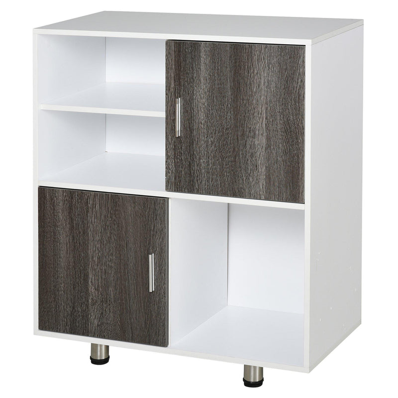 Libreria Mobiletto 5 Ripiani 2 Ante 80x40x96 cm in Truciolare  Bianco
