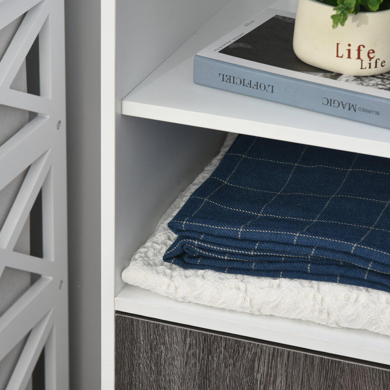 Libreria Mobiletto 5 Ripiani 2 Ante 80x40x96 cm in Truciolare  Bianco