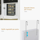 Armadio Portagioie a Specchio 35,5x9x100 cm  Bianco