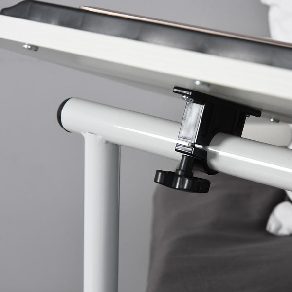 Comodino con 2 Cassetti Altezza Regolabile 60x40x80-90 cm in Truciolare  Bianco sconto