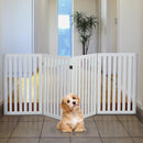 Cancelletto di Sicurezza Pieghevole per Animali Domestici 203,2x1,8x91 cm in Legno  Bianco