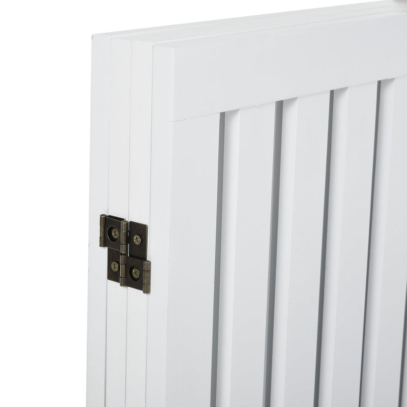 Cancelletto di Sicurezza Pieghevole per Animali Domestici 203,2x1,8x91 cm in Legno  Bianco